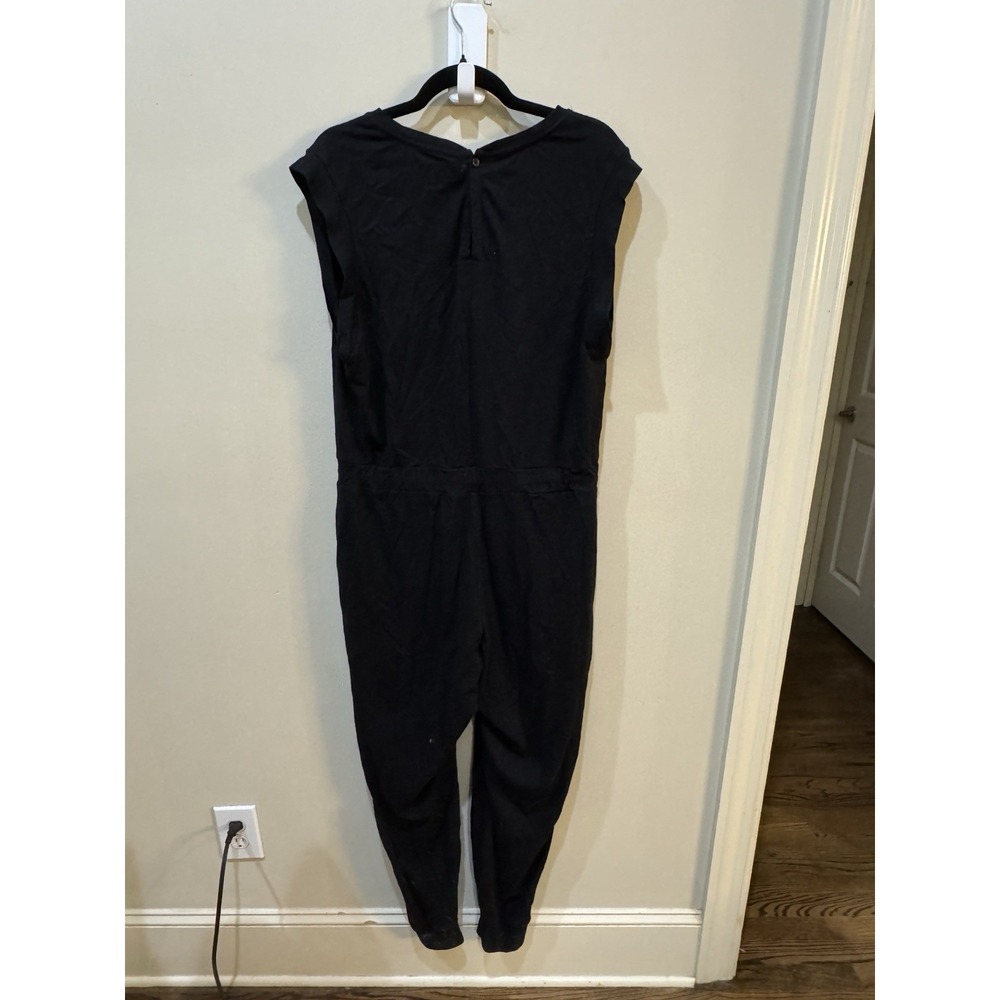Pact Black Organic Cotton All Day Easy Boho Resort Overall Jumpsuit Size Large - Picture 3 of 9
